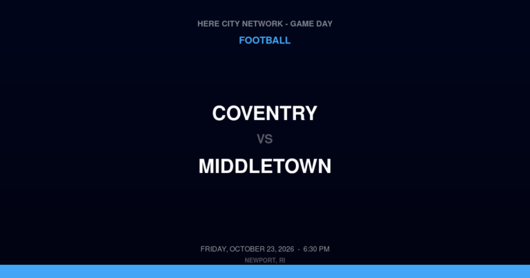 Coventry vs. Middletown — Football Game Day — Middletown, RI — Oct 23, 2026