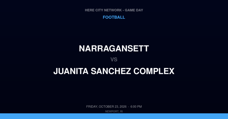 Narragansett vs. Juanita Sanchez Complex — Football Game Day — Providence, RI — Oct 23, 2026