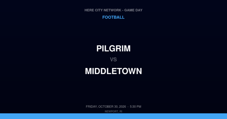 Pilgrim vs. Middletown — Football Game Day — Middletown, RI — Oct 30, 2026